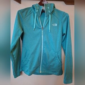 The North Face Mezzaluna Womens Jacket Aqua Full Zip Hood Size S